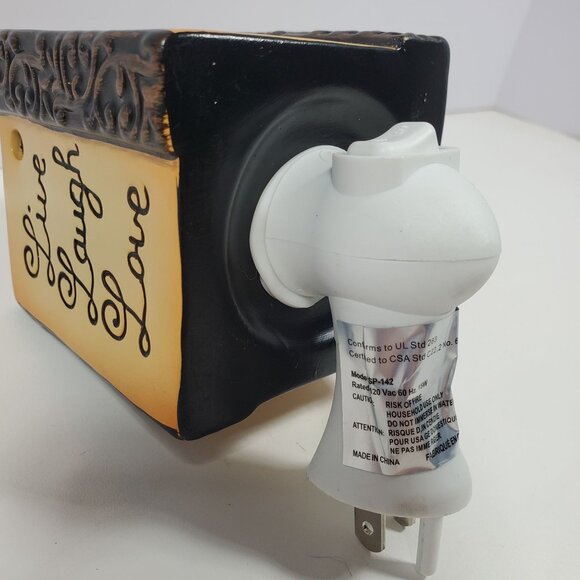 Scentsy Plug-In Wax Warmer Live Laugh Love Ceramic Beige Bronze Brown Tan - Picture 13 of 14